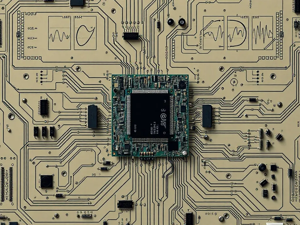 A technical top-down view of a complex microprocessor archit